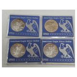 4-AMERICAN EAGLE SILVER ROUNDS