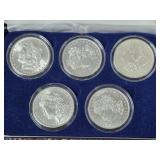 1921-D, 1903, 1878-S, 1904-O, 1884-CC MORGAN SET