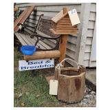 BED & BRERAKFEST BIRD HOUSE & WOODEN PLANTER
