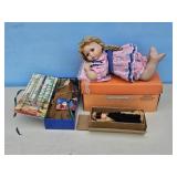 BABY DOLLS & INDIAN DOLL IN BOXES