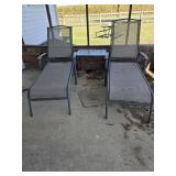 2-CHASE PATIO LOUNGE CHAIRS & STAND
