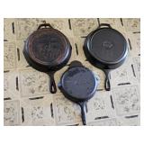 PINONEER WOMAN C-I SKILLET & 1-LODGE SKILLET &