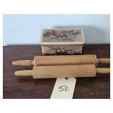 WOODEN ROLLING PINS * RECEIPE BOX