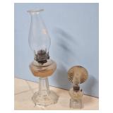 EARLY OIL LAMP & SMALL OIL LAMP