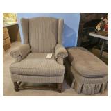 UPH. WING BACK CHAIR W/OTTOMAN