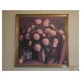 OIL ON CARDBOARD FLOWER PICTURE