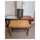 WOODEN LAP DESK, 3 WOODEN STNADS