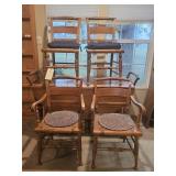 DROP LEAF CHERRY TABLE & 2 LEAFS, 6 CHAIRS