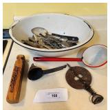 Old plate siver ware, Enamel pot & water cup