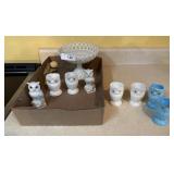 Imperial owl tooth pick holder & milk glass stand