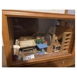 Doll display house w/ contents