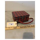 Red plaid crafting/ lunch box
