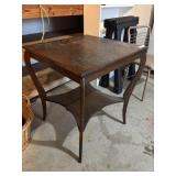 Square oak 2 tier parlor table