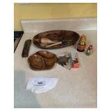 Nesting Dolls & Walnut nut trays,