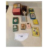 Old playing cards, mini-puzzles