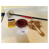 Childs skirt marker, ABC ashtray, see description