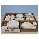 HAVILAND PLATES, SOUP TERRINE, SAUCERS, SUGAR BOWL