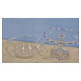 CAKE STAND & GLASS BOWL