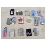 LUCKY STRIKE TIN ASH TRAY, LIGHTERS