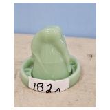 JADEITE BOTTOMS UP SHOT CUP W/COASTER