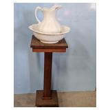IRON STONE TYPE BOWL & PITCHER-NOT MATCHING &