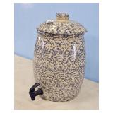 BLUE SPONGEWARE WATER COOLER CROCK