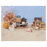 2 LIGHTED FALL CHRISTMAS VILLAGES
