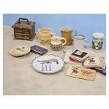 CREAMERS, COASTERS, WOOD COASTER BOX