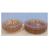 AMBER DEPR. GLASS PLATES/BOWLS