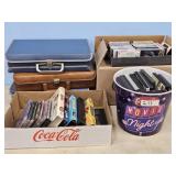 ASSORT. DVDS, CASSET TAPES, CDS