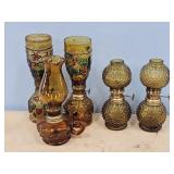 AMBER GLASS OIL LANTERNS