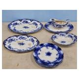 ASSORT. FLO BLUE DISHES/GRAVY BOAT