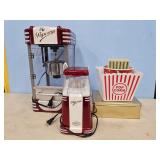SMALL & LARGE POPCORN MAKER & BOWLS