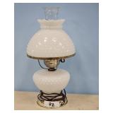 HOBNAIL MILK GLASS HURRICANE LAMP
