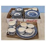 CURRIER & IVES DISH SET THE OLD GRIST MILL