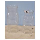 2 HURRICANE GLASS SHADES