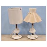 2 WHITEMILK GLASS HOBNAIL LAMPS