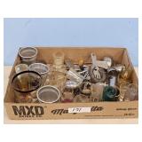 DRINK MIX STIR, STRAINER, SHOT GLASSES