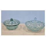 2 COVERED CANDY DISHES