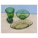 ASSORT. GREEN GLASSWARE