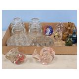 PAPER WEIGHTS/FLOWER FROGS/GLASS INSULATORS