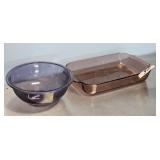 PURPLE PYREX GLASS BOEL & CASSEROLE DISH