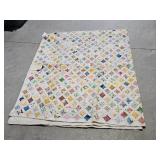 EARLY HANDMADE QUILT-GOOD CONDITION