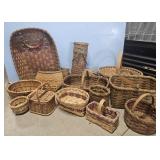 2 BOX FULL OF HAND WOVEN BASKETS