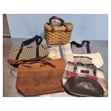 LONGABERGER BASKET & MATERIAL PURSES