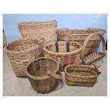2 BOX FULL OF HAND WOVEN BASKETS
