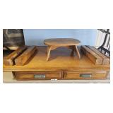 OAK COFFEE TABLE/STEP STOOL-LEGS REMOVED FOR TRANS