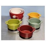 BOBBY FLAY DESSERT CUPS & NEST OF CHRISTMAS BOLWS