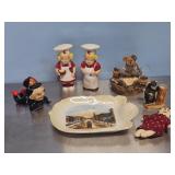 CAMPBELLS SOUP SALT/PEPPER WITH OTHER FIGURINES