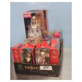 BARBIE ORNAMENTS AND 3 FULL SIZE BARBIES